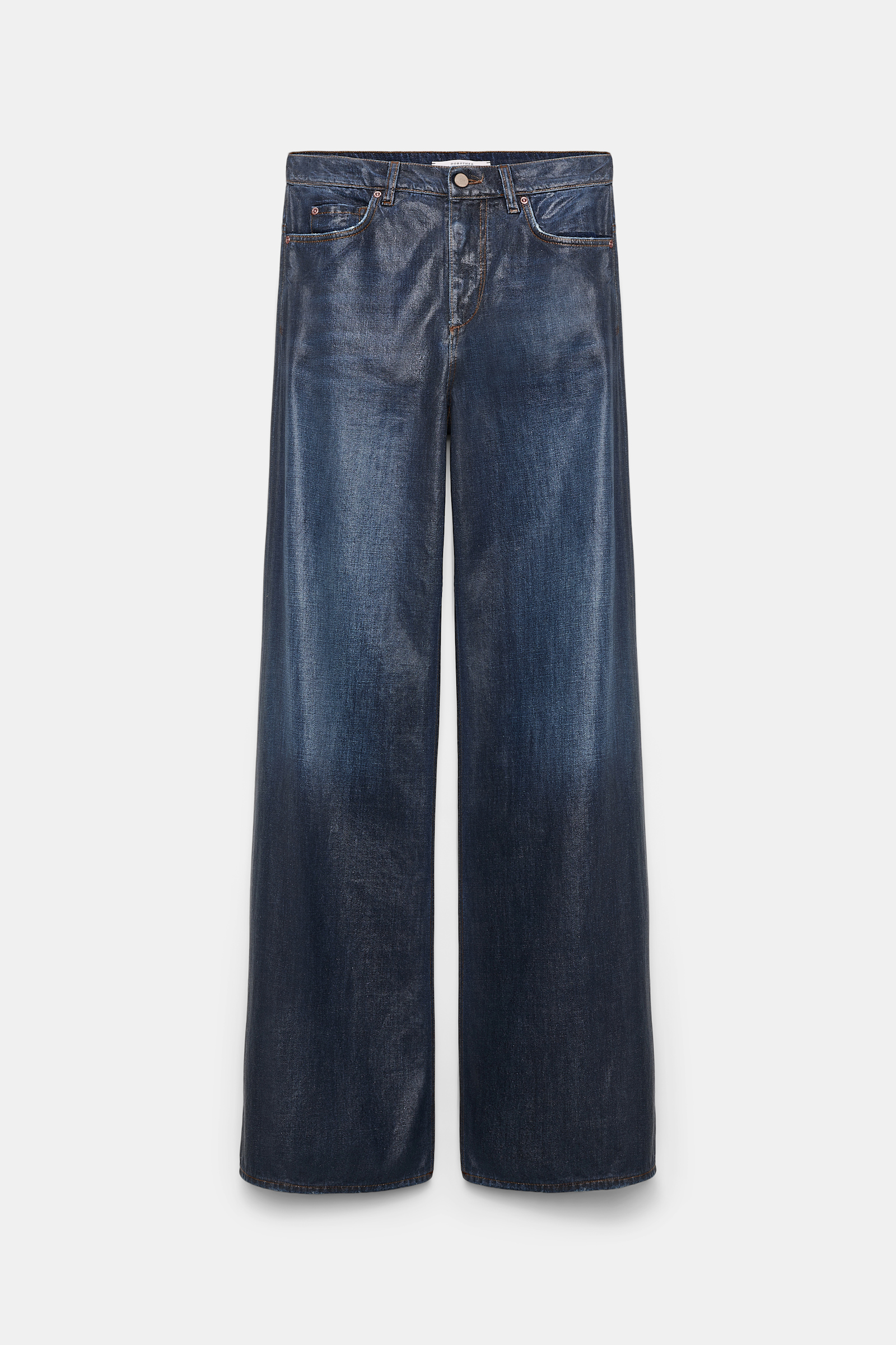 Dorothee Schumacher Wide leg jeans with under glass effect blue indigo