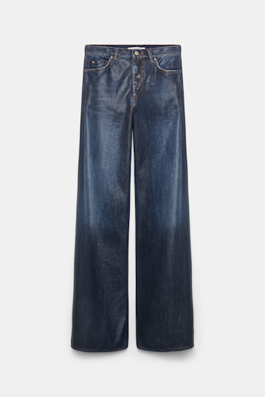 Dorothee Schumacher Jeans mit weitem Bein und under-glass Effekt blue indigo