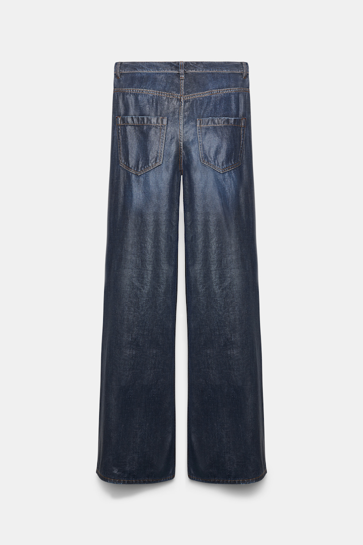 Dorothee Schumacher Wide leg jeans with under glass effect blue indigo