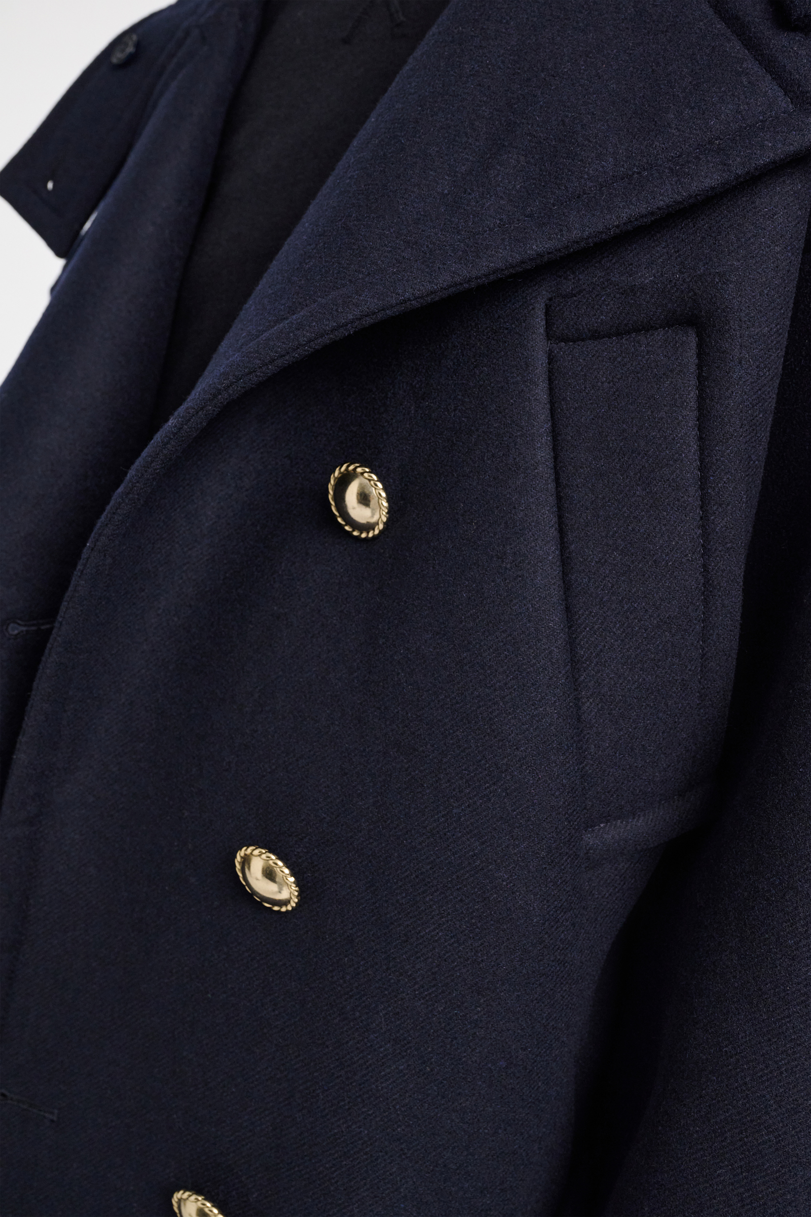 Dorothee Schumacher Bonded wool flannel coat with hood dark navy