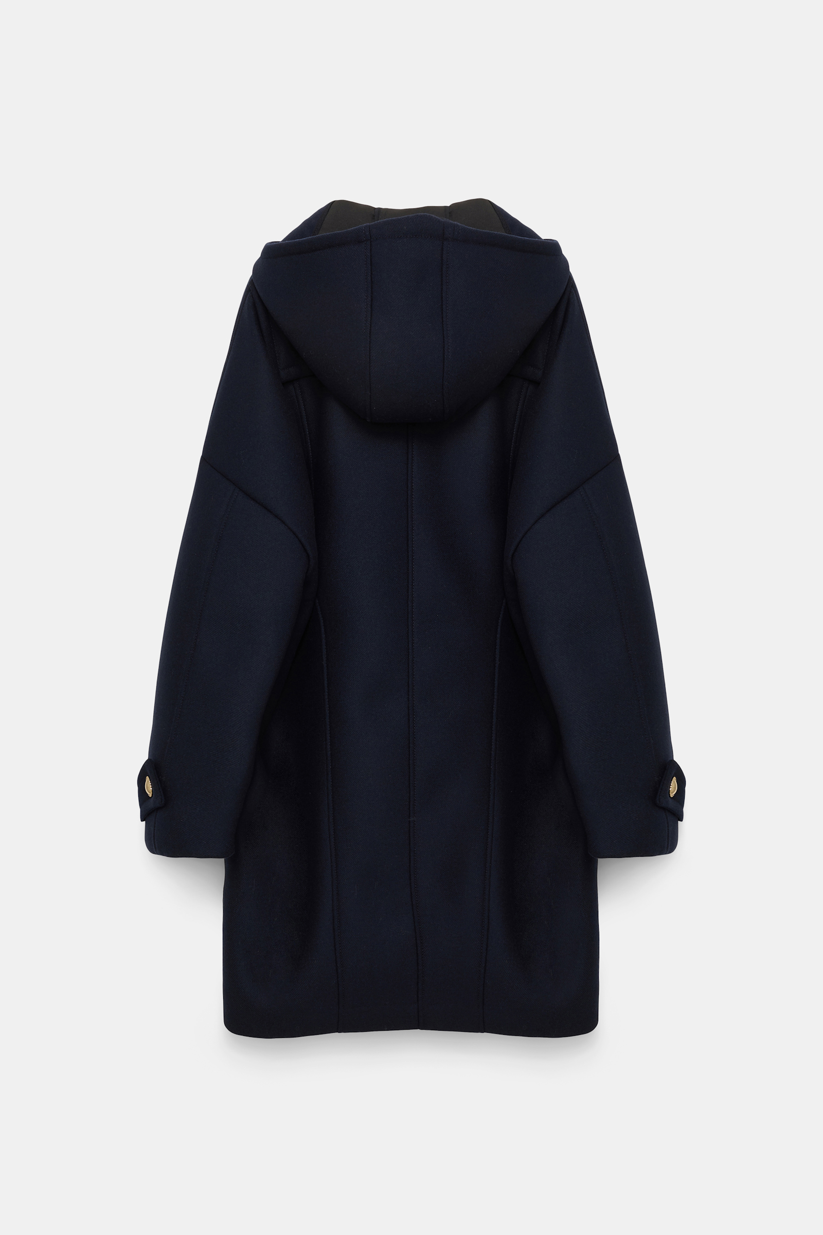 Dorothee Schumacher Bonded wool flannel coat with hood dark navy