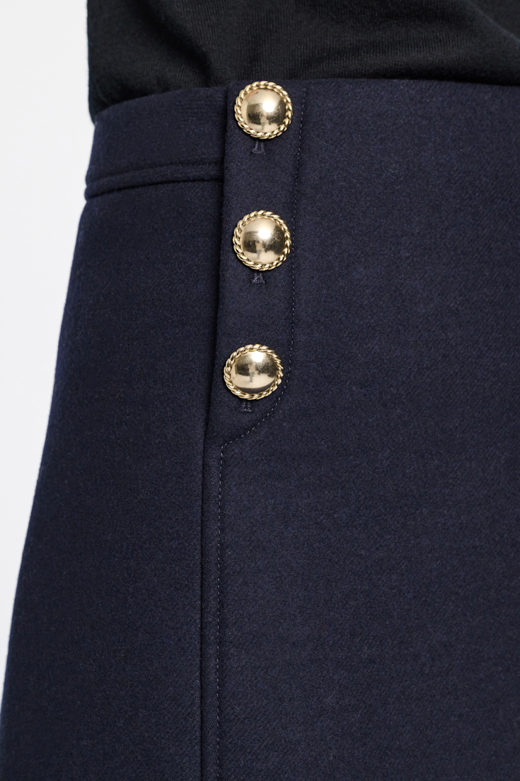 Dorothee Schumacher Bonded wool flannel mini skirt dark navy