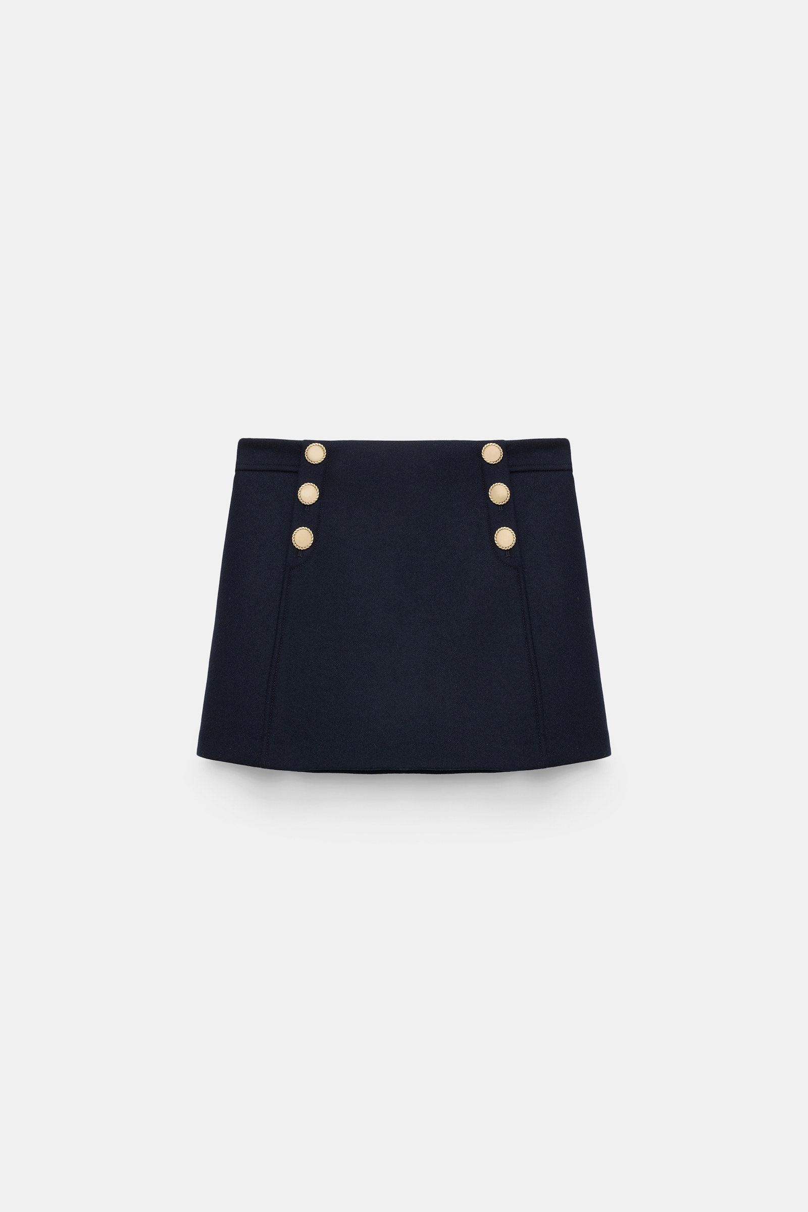 Dorothee Schumacher Bonded wool flannel mini skirt dark navy
