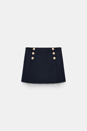 Dorothee Schumacher Bonded wool flannel mini skirt dark navy