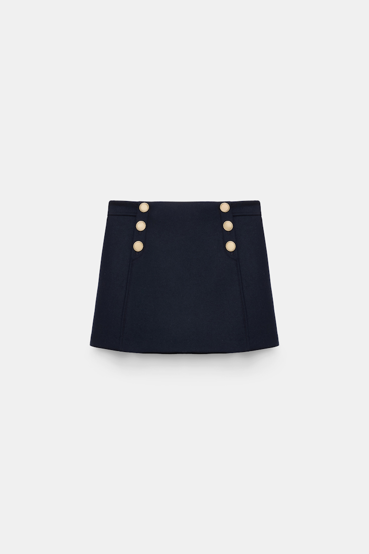 Dorothee Schumacher Bonded wool flannel mini skirt dark navy