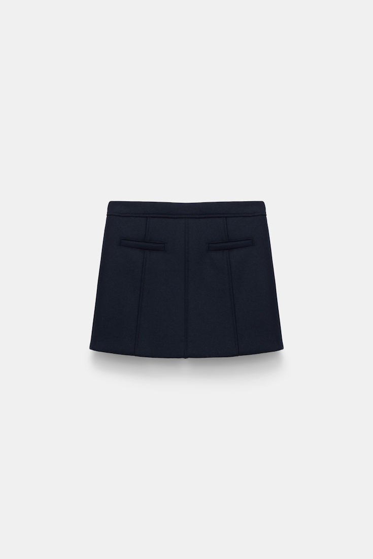 Dorothee Schumacher Bonded wool flannel mini skirt dark navy