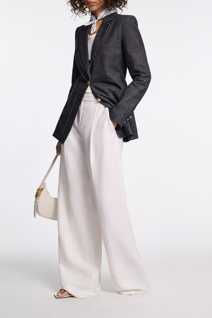 Dorothee Schumacher Einreihiger Blazer aus Denim blue denim