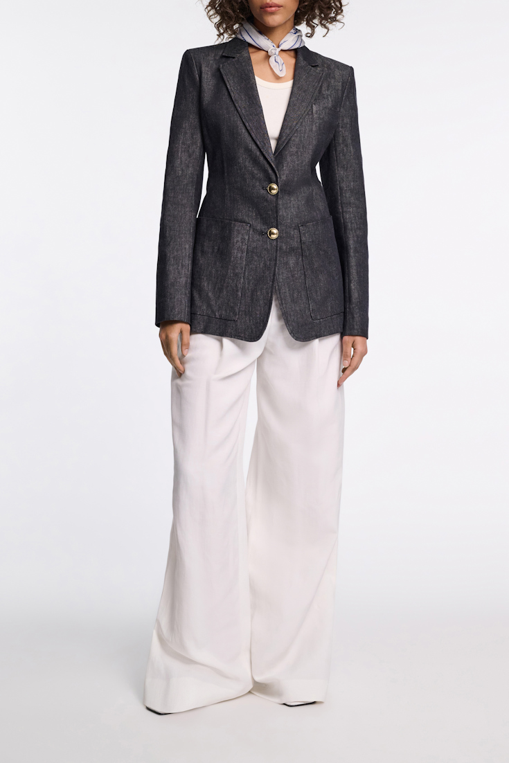 Dorothee Schumacher Einreihiger Blazer aus Denim blue denim