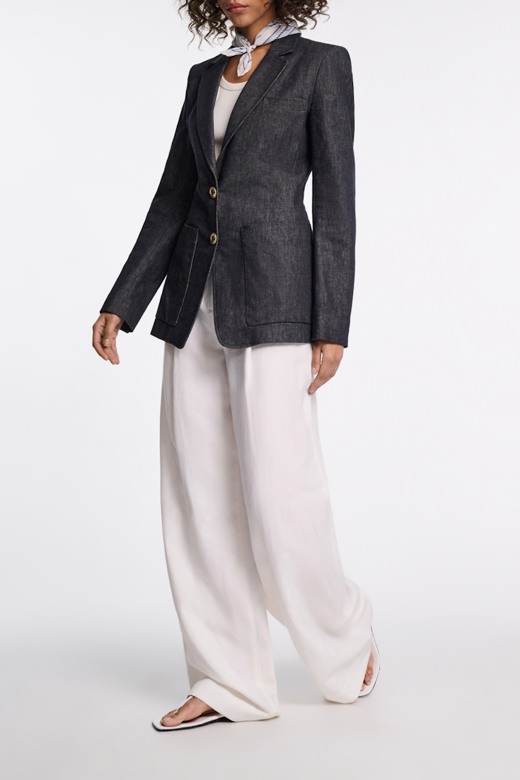 Dorothee Schumacher Einreihiger Blazer aus Denim blue denim