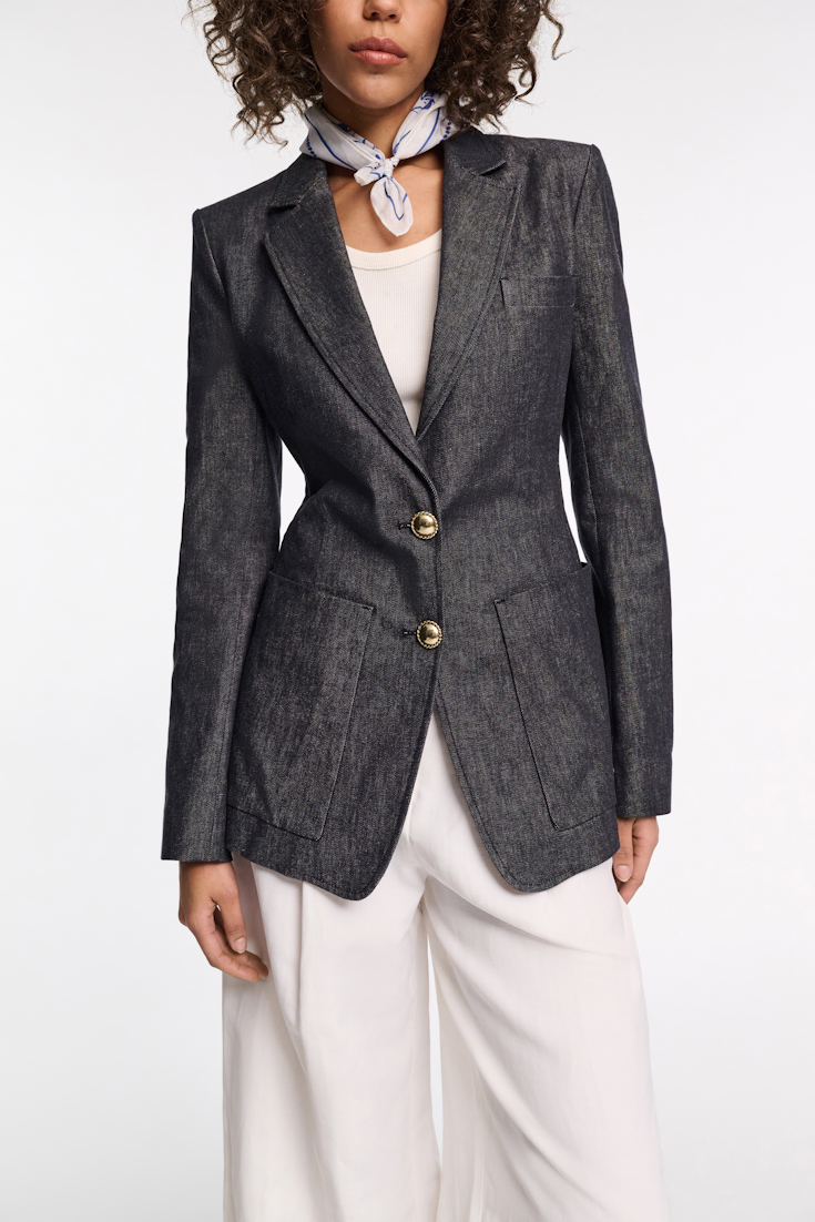 Dorothee Schumacher Einreihiger Blazer aus Denim blue denim