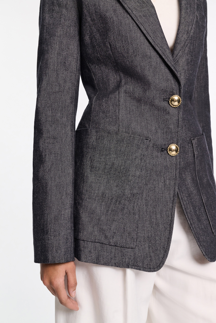 Dorothee Schumacher Einreihiger Blazer aus Denim blue denim