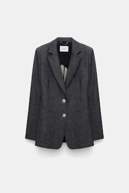 Dorothee Schumacher Einreihiger Blazer aus Denim blue denim