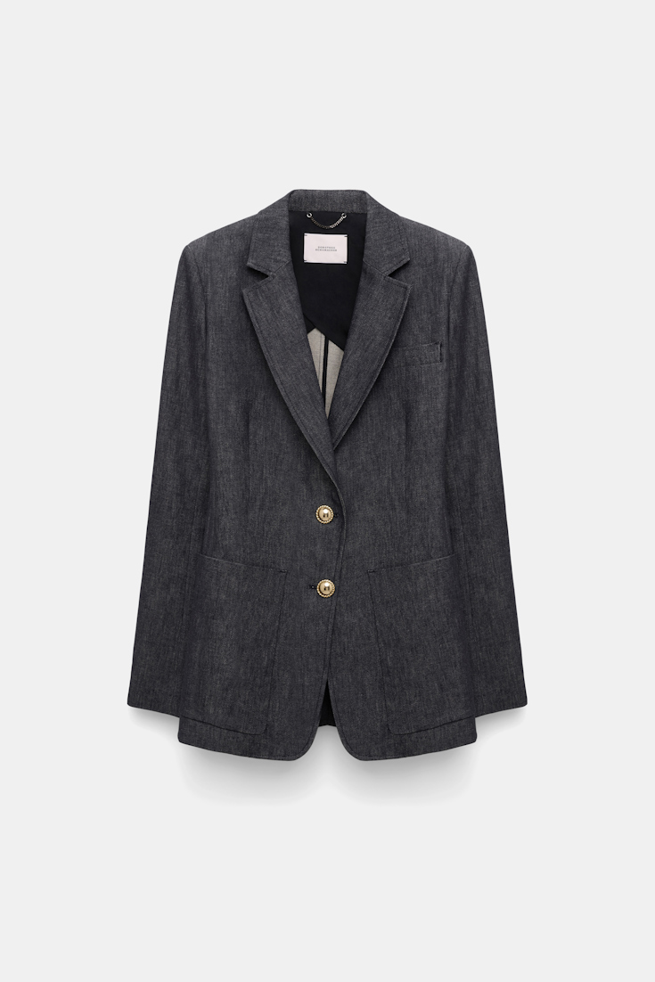 Dorothee Schumacher Einreihiger Blazer aus Denim blue denim