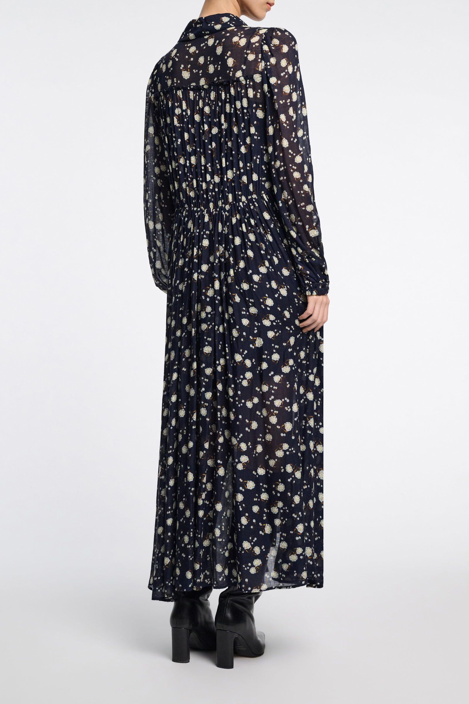 Dorothee Schumacher Bedrucktes Maxikleid mit Hemdkragen blue-white flower garden