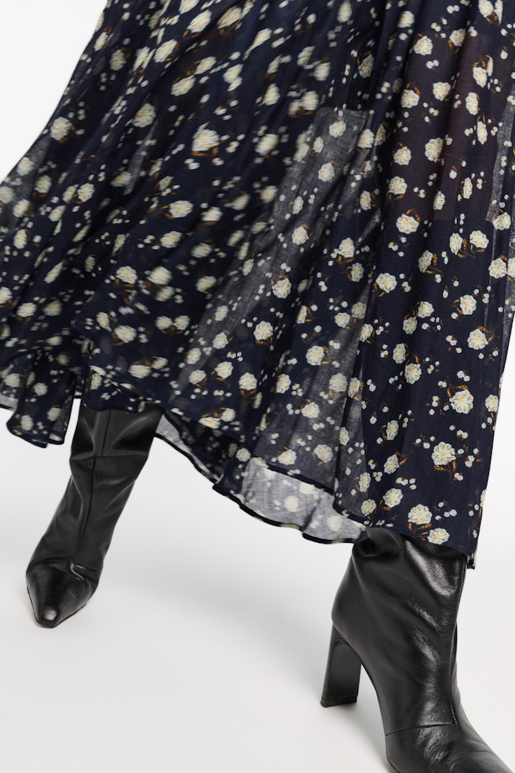 Dorothee Schumacher Bedrucktes Maxikleid mit Hemdkragen blue-white flower garden