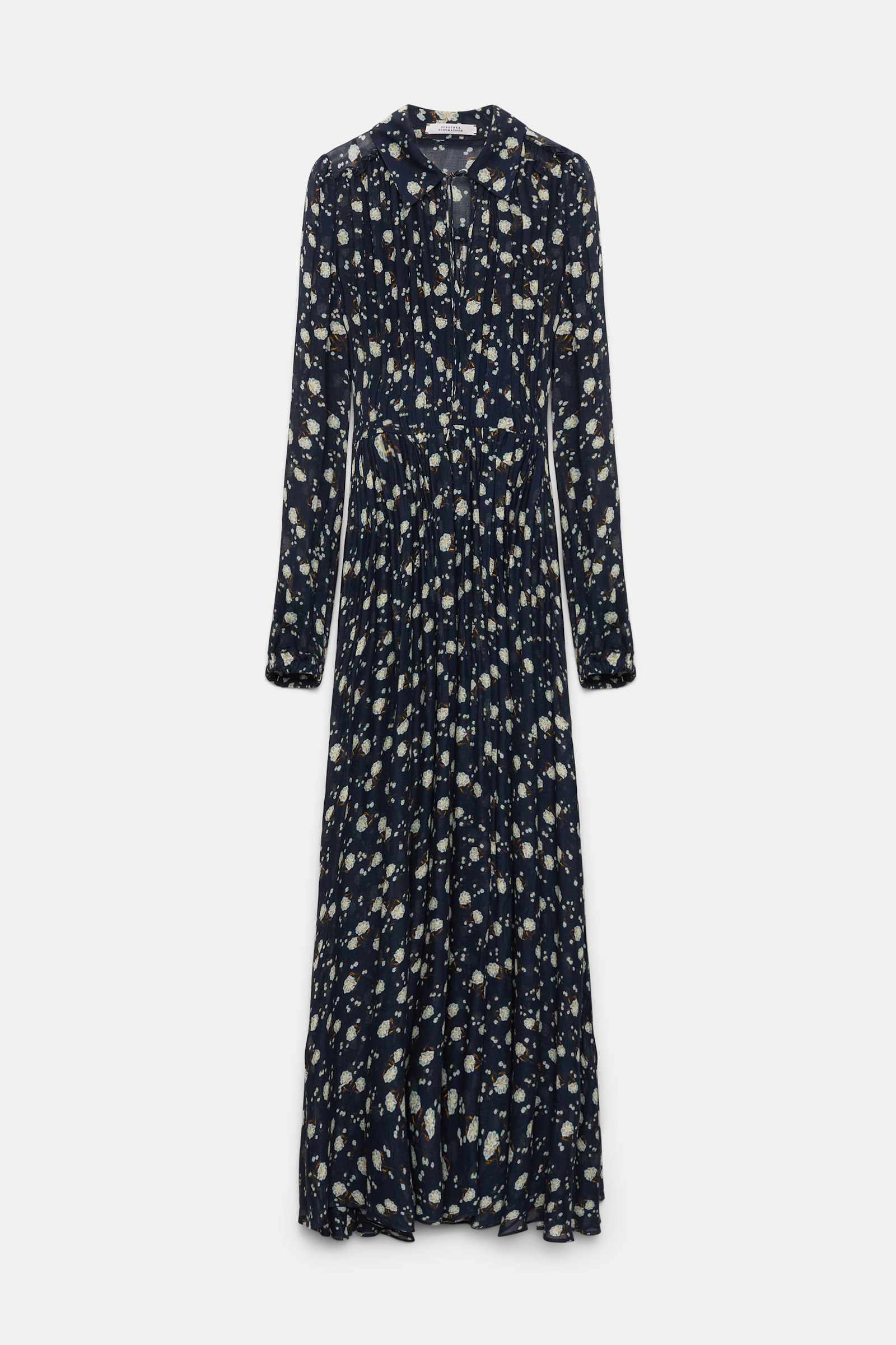 Dorothee Schumacher Bedrucktes Maxikleid mit Hemdkragen blue-white flower garden