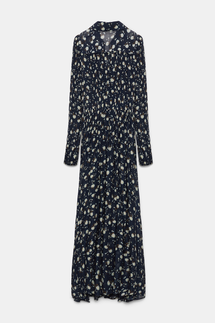 Dorothee Schumacher Bedrucktes Maxikleid mit Hemdkragen blue-white flower garden