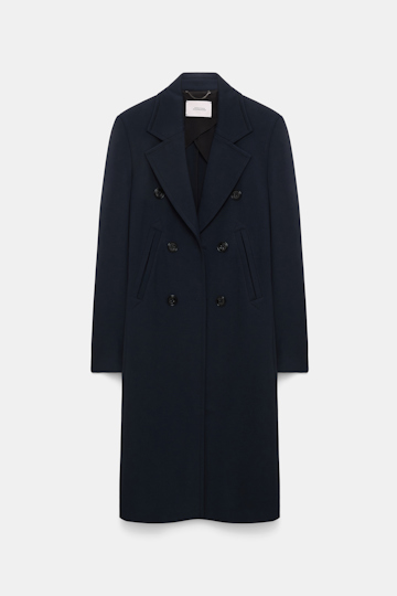 Dorothee Schumacher Zweireihiger Indoor-Mantel aus Punto Milano dark navy