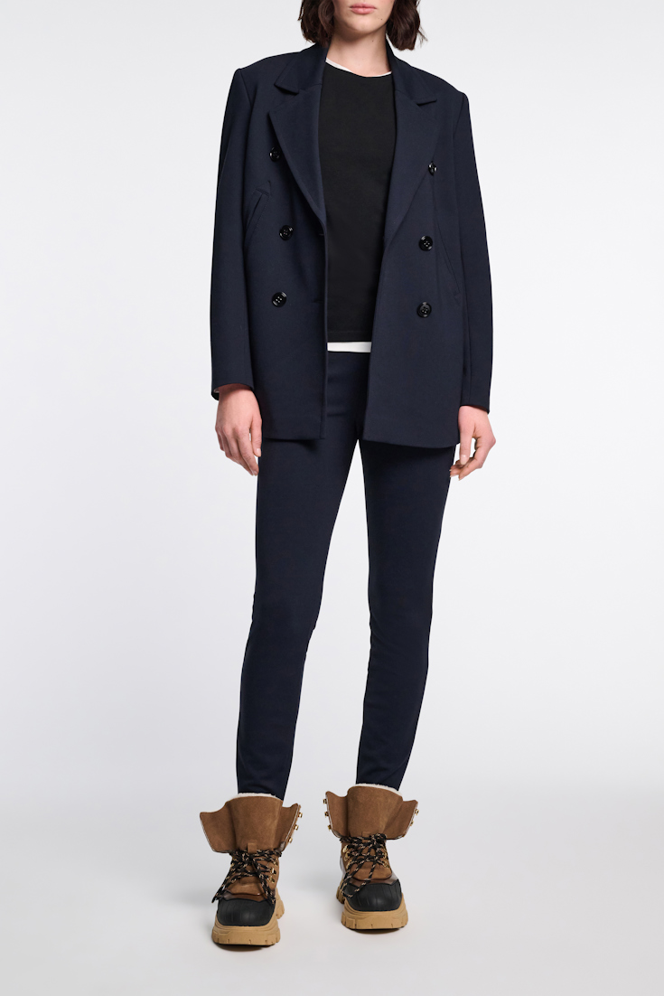 Dorothee Schumacher Zweireihiger Blazer aus Punto Milano dark navy