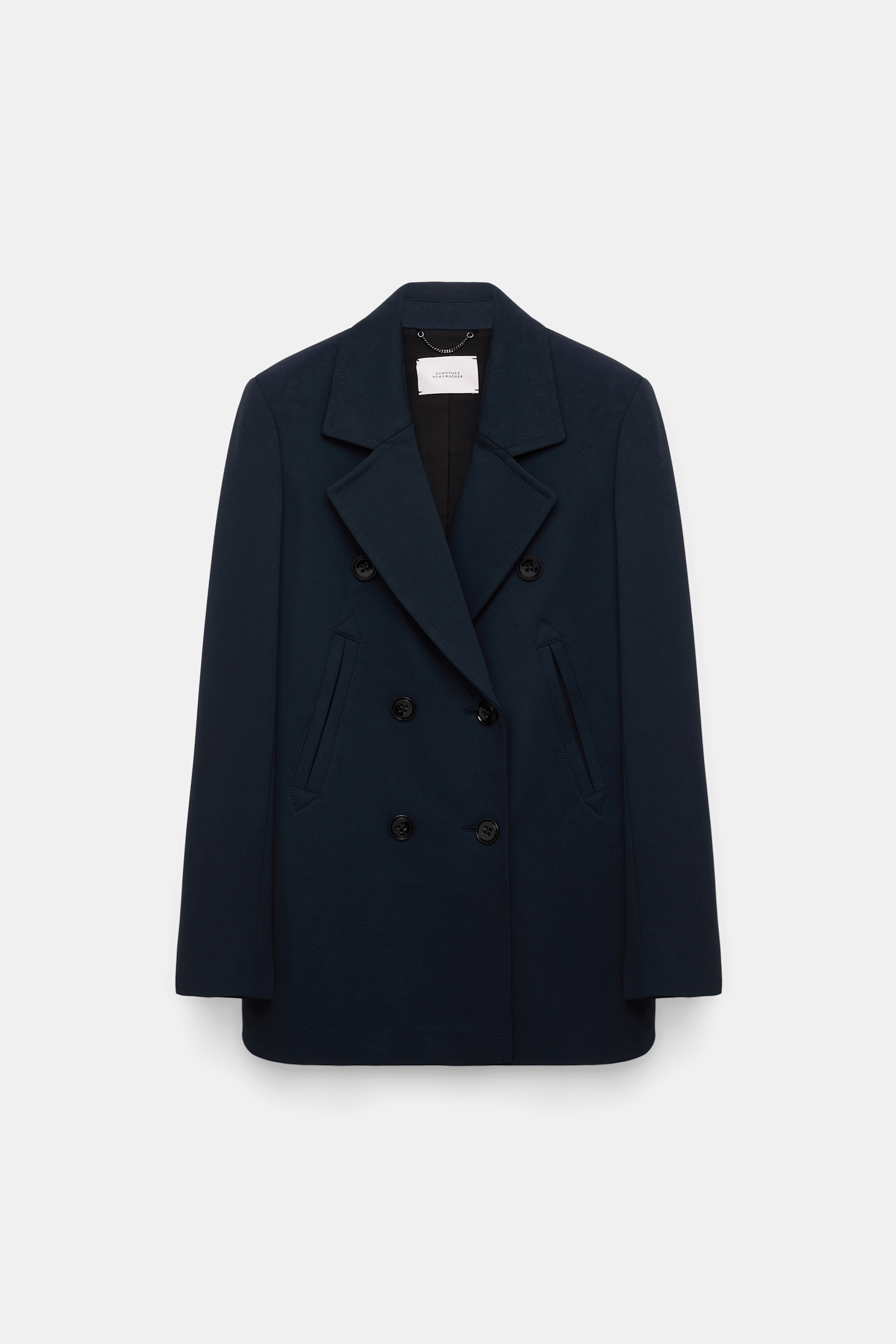 Dorothee Schumacher Zweireihiger Blazer aus Punto Milano dark navy