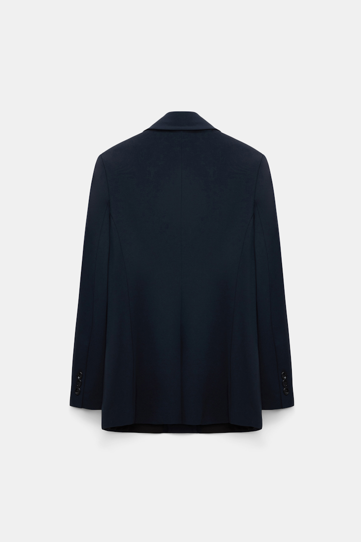Dorothee Schumacher Zweireihiger Blazer aus Punto Milano dark navy