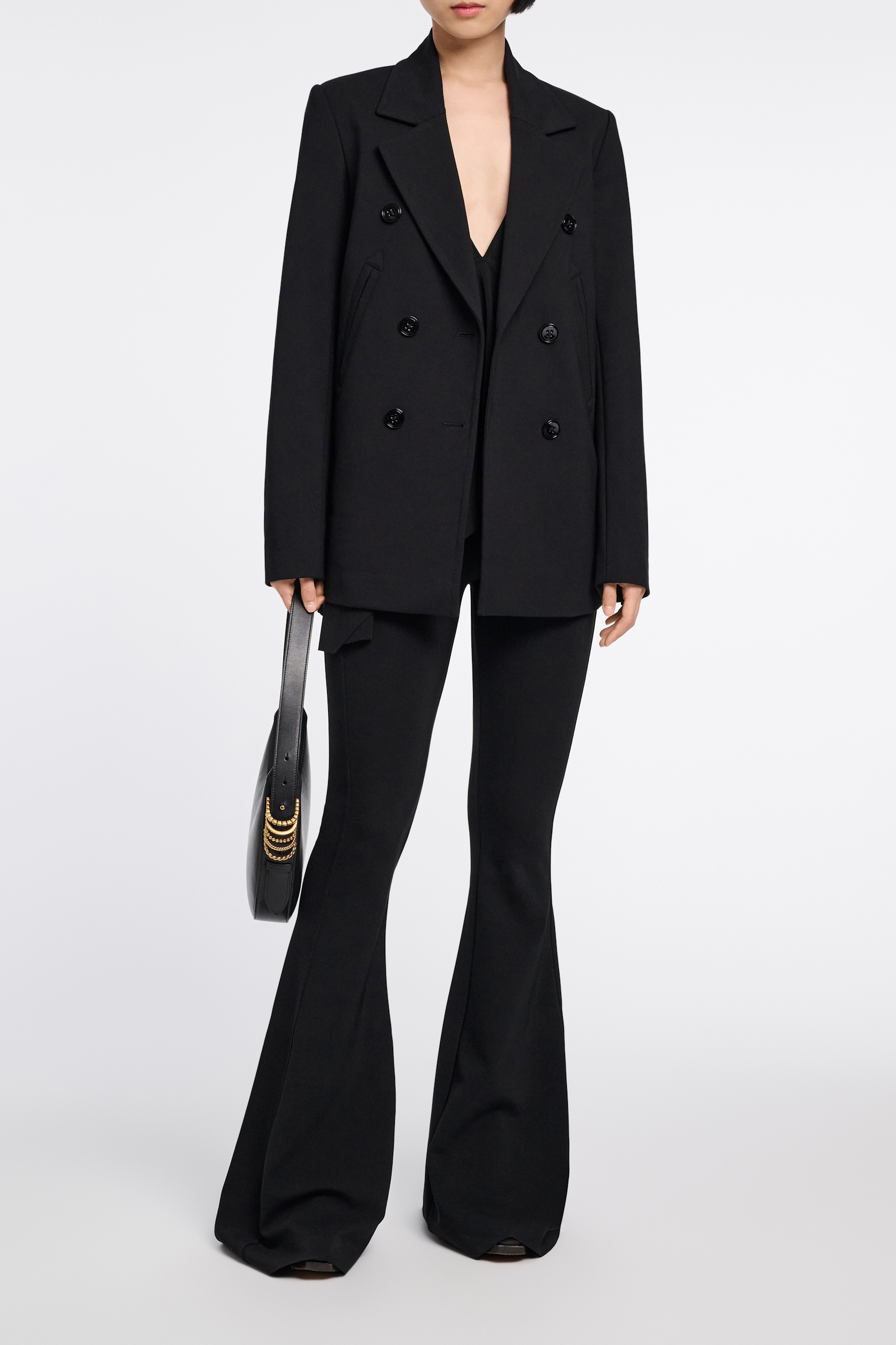 Dorothee Schumacher Zweireihiger Blazer aus Punto Milano pure black