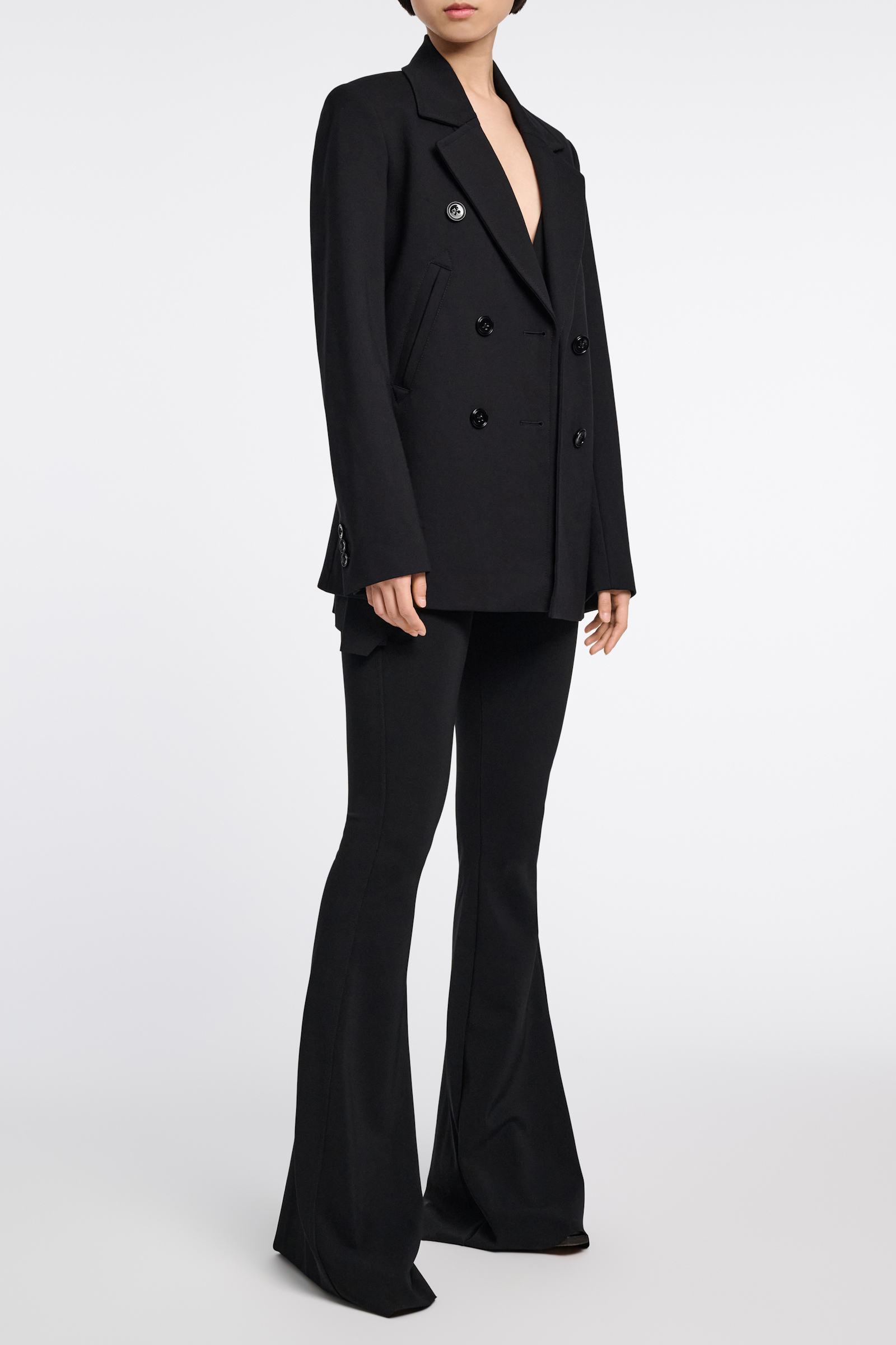 Dorothee Schumacher Zweireihiger Blazer aus Punto Milano pure black