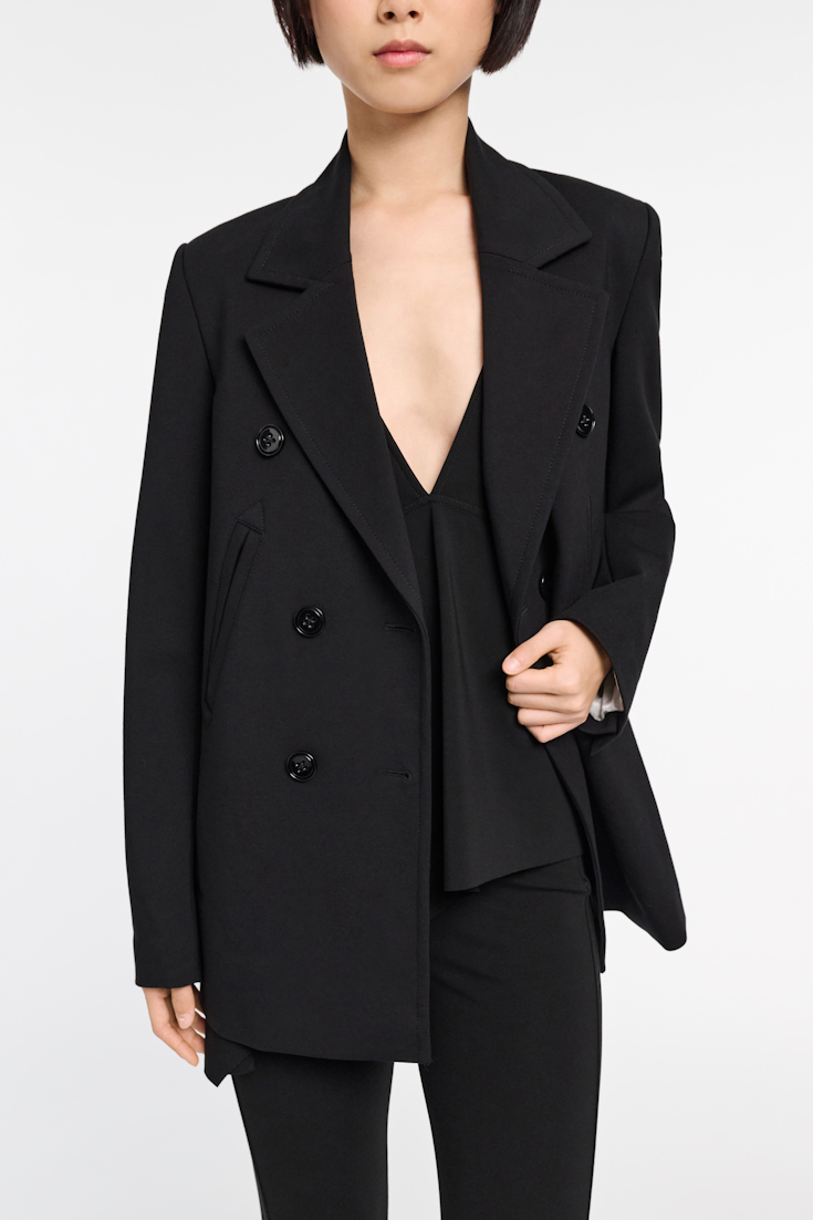 Dorothee Schumacher Zweireihiger Blazer aus Punto Milano pure black