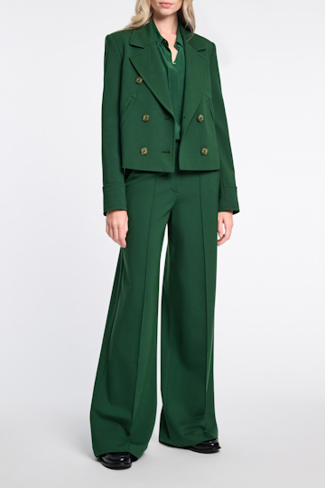 Dorothee Schumacher Hose aus Punto Milano mit weitem Bein gras green