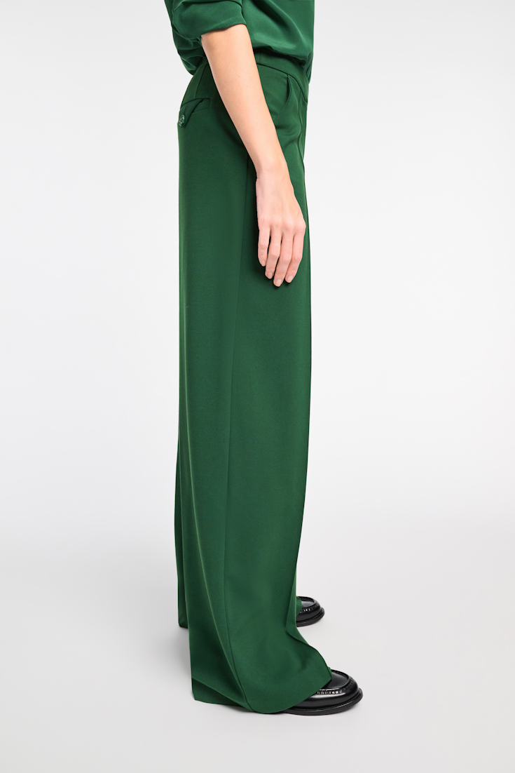 Dorothee Schumacher Wide leg pants in Punto Milano gras green