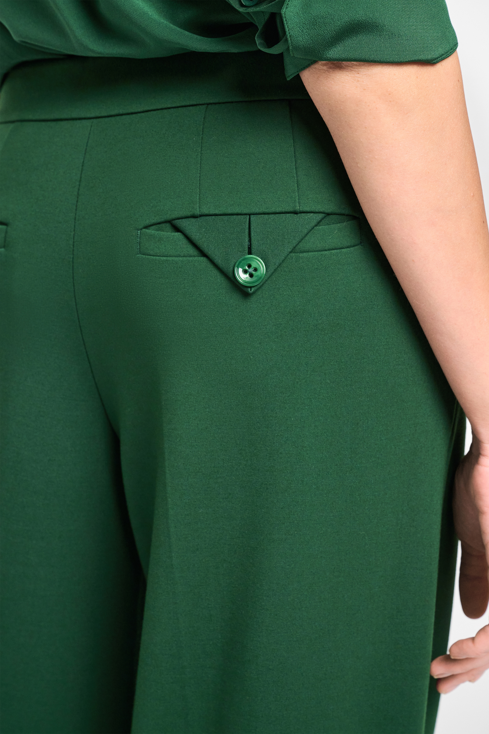 Dorothee Schumacher Wide leg pants in Punto Milano gras green
