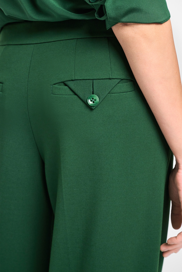 Dorothee Schumacher Wide leg pants in Punto Milano gras green