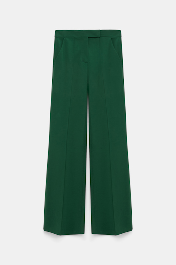 Dorothee Schumacher Hose aus Punto Milano mit weitem Bein gras green
