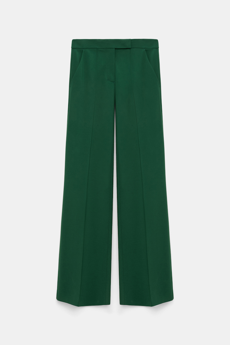 Dorothee Schumacher Wide leg pants in Punto Milano gras green