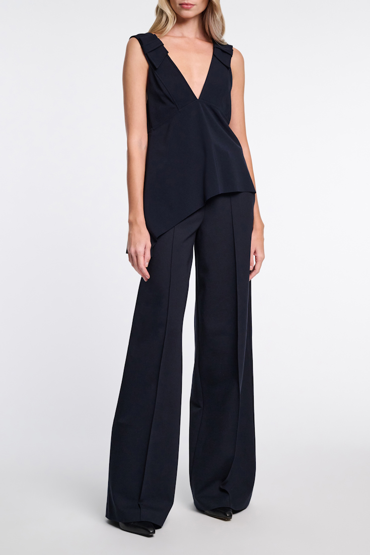 Dorothee Schumacher Hose aus Punto Milano mit weitem Bein dark navy