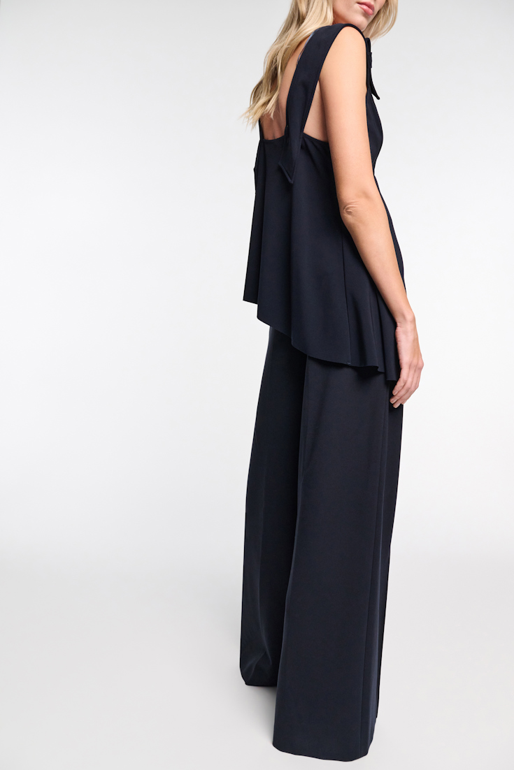 Dorothee Schumacher Hose aus Punto Milano mit weitem Bein dark navy