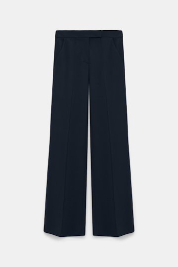 Dorothee Schumacher Hose aus Punto Milano mit weitem Bein dark navy