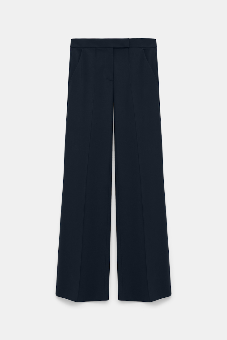 Dorothee Schumacher Hose aus Punto Milano mit weitem Bein dark navy