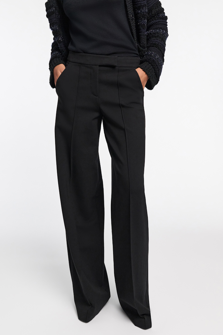 Dorothee Schumacher Hose aus Punto Milano mit weitem Bein pure black