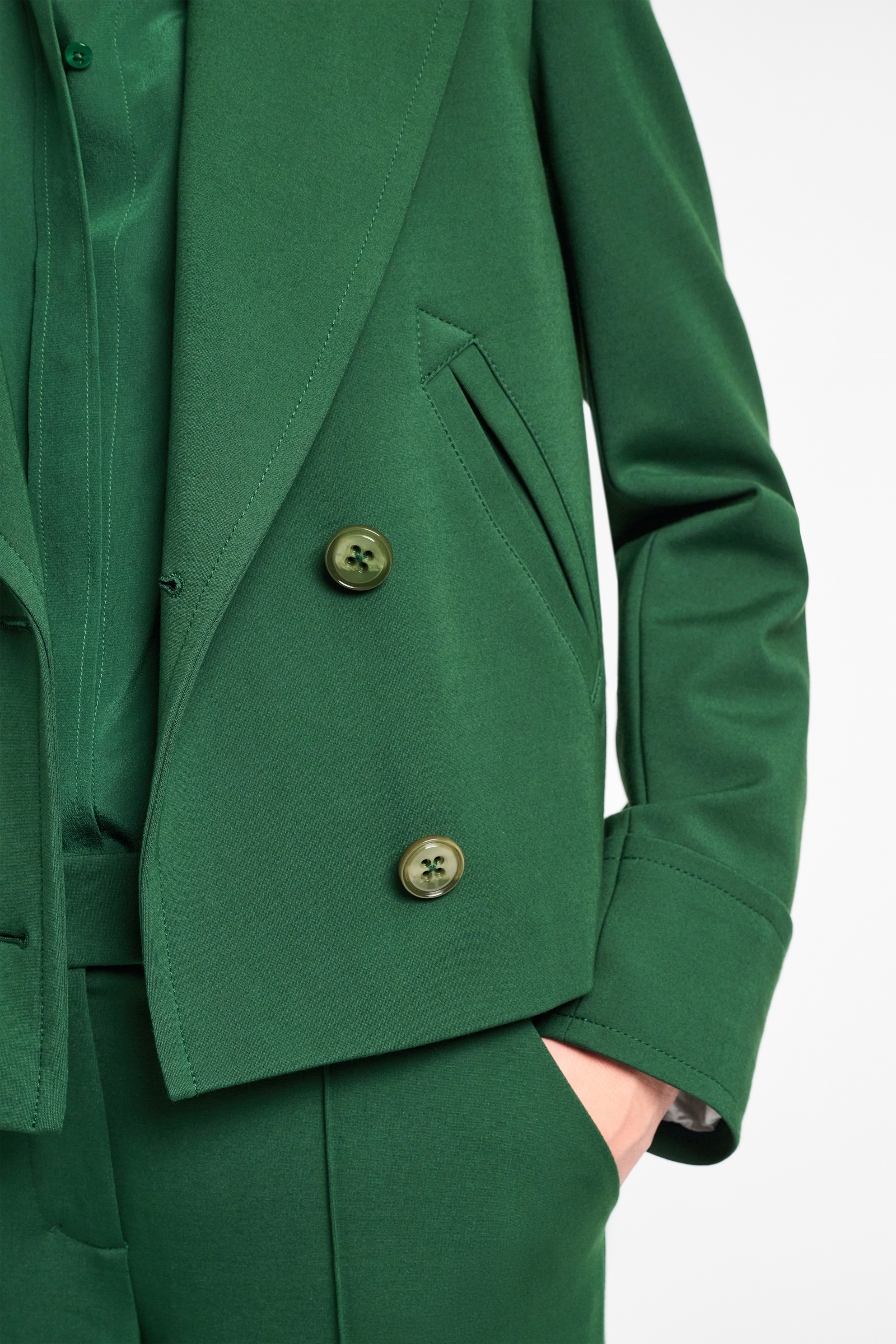 Dorothee Schumacher Boxy Jacket aus Punto Milano gras green