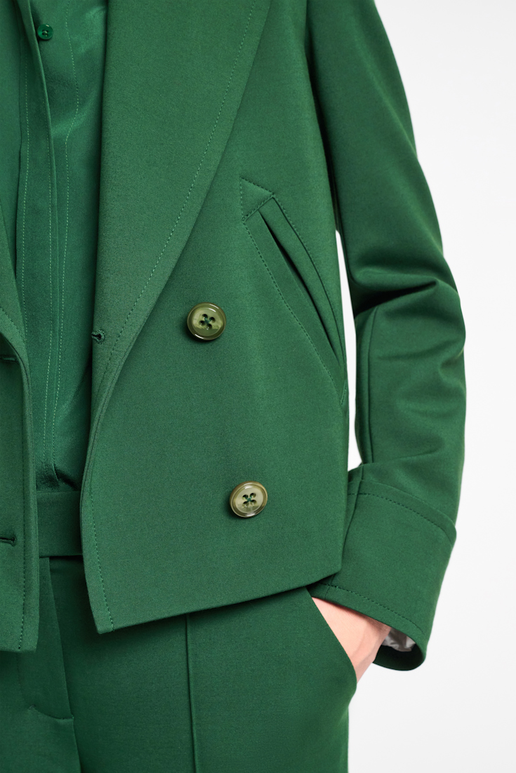 Dorothee Schumacher Boxy Jacket aus Punto Milano gras green