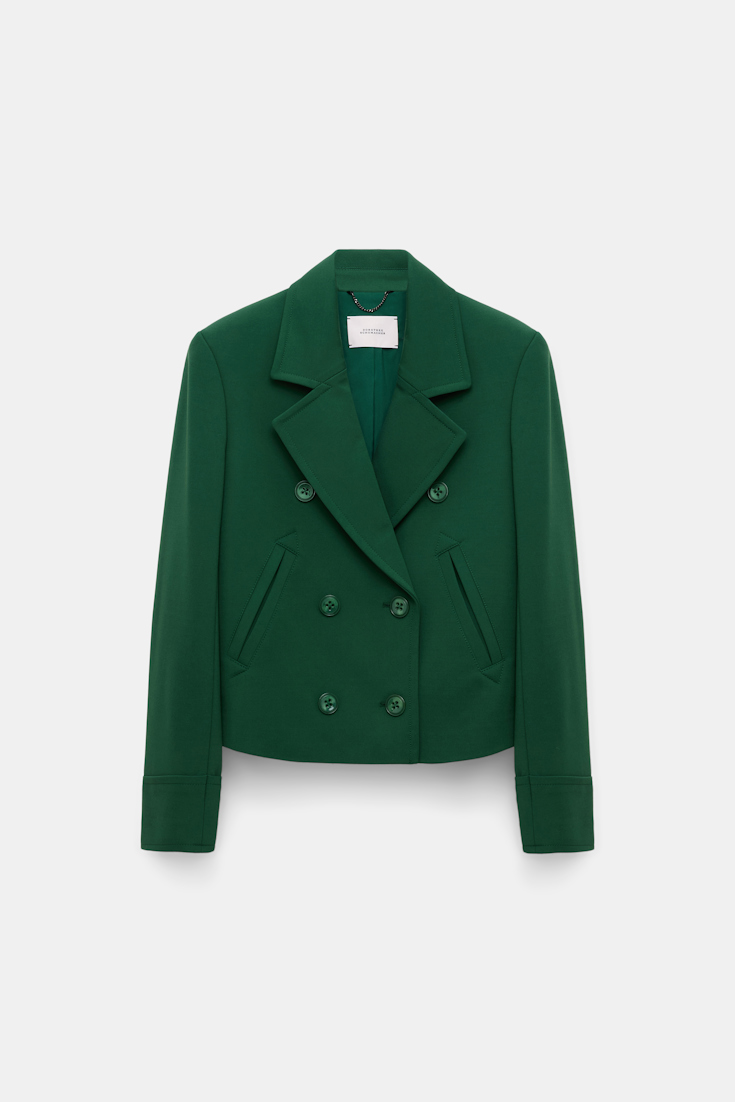 Dorothee Schumacher Boxy Jacket aus Punto Milano gras green