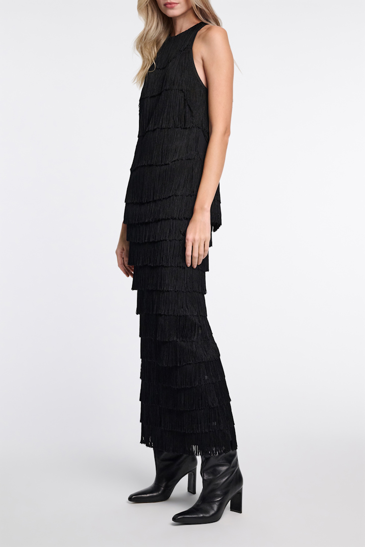 Dorothee Schumacher Fringed skirt in Punto Milano pure black
