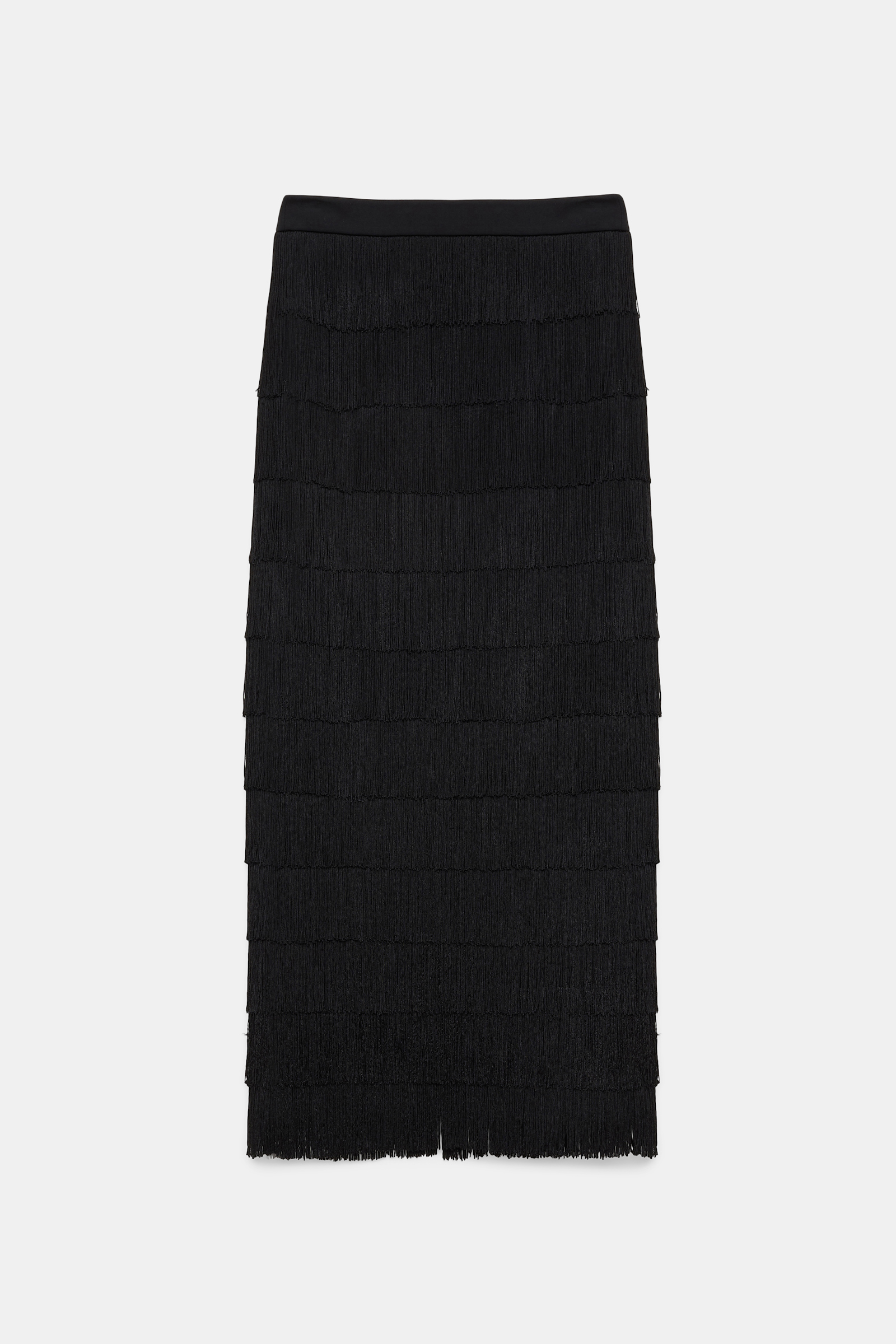 Dorothee Schumacher Fringed skirt in Punto Milano pure black