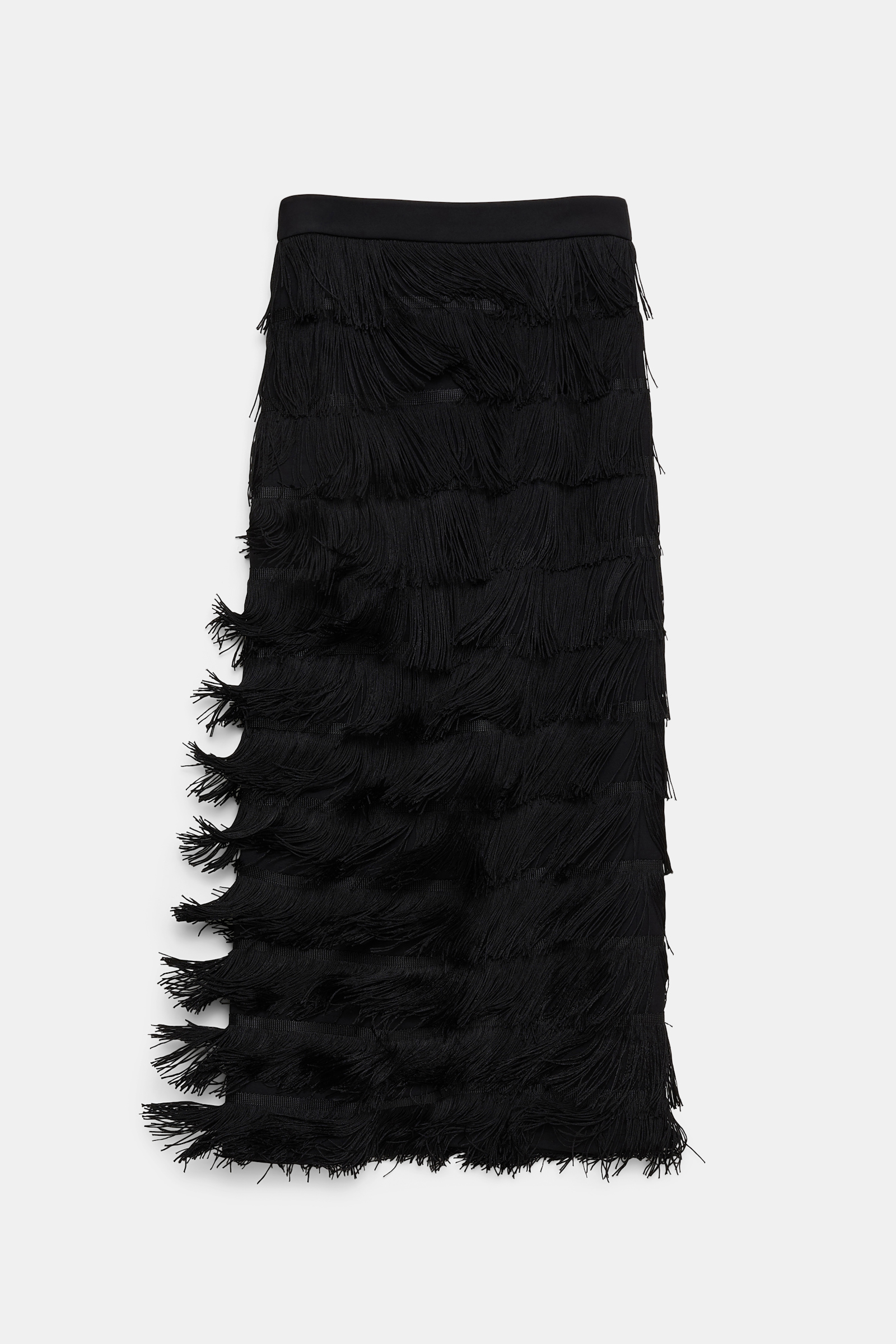 Dorothee Schumacher Fringed skirt in Punto Milano pure black