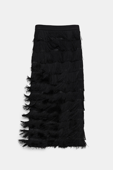 Dorothee Schumacher Punto Milano Rock mit Allover-Fransen pure black