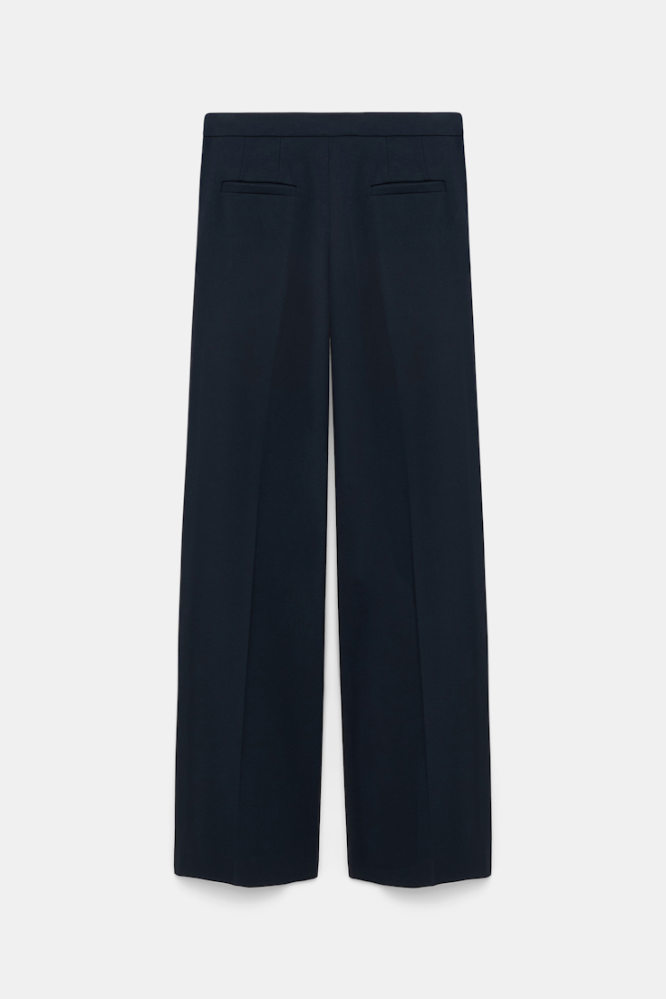 Dorothee Schumacher Hose aus Punto Milano mit goldenen Knöpfen dark navy