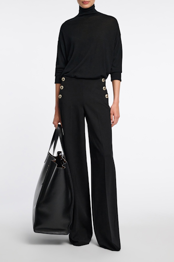 Dorothee Schumacher Wide leg Punto Milano sailor pants pure black