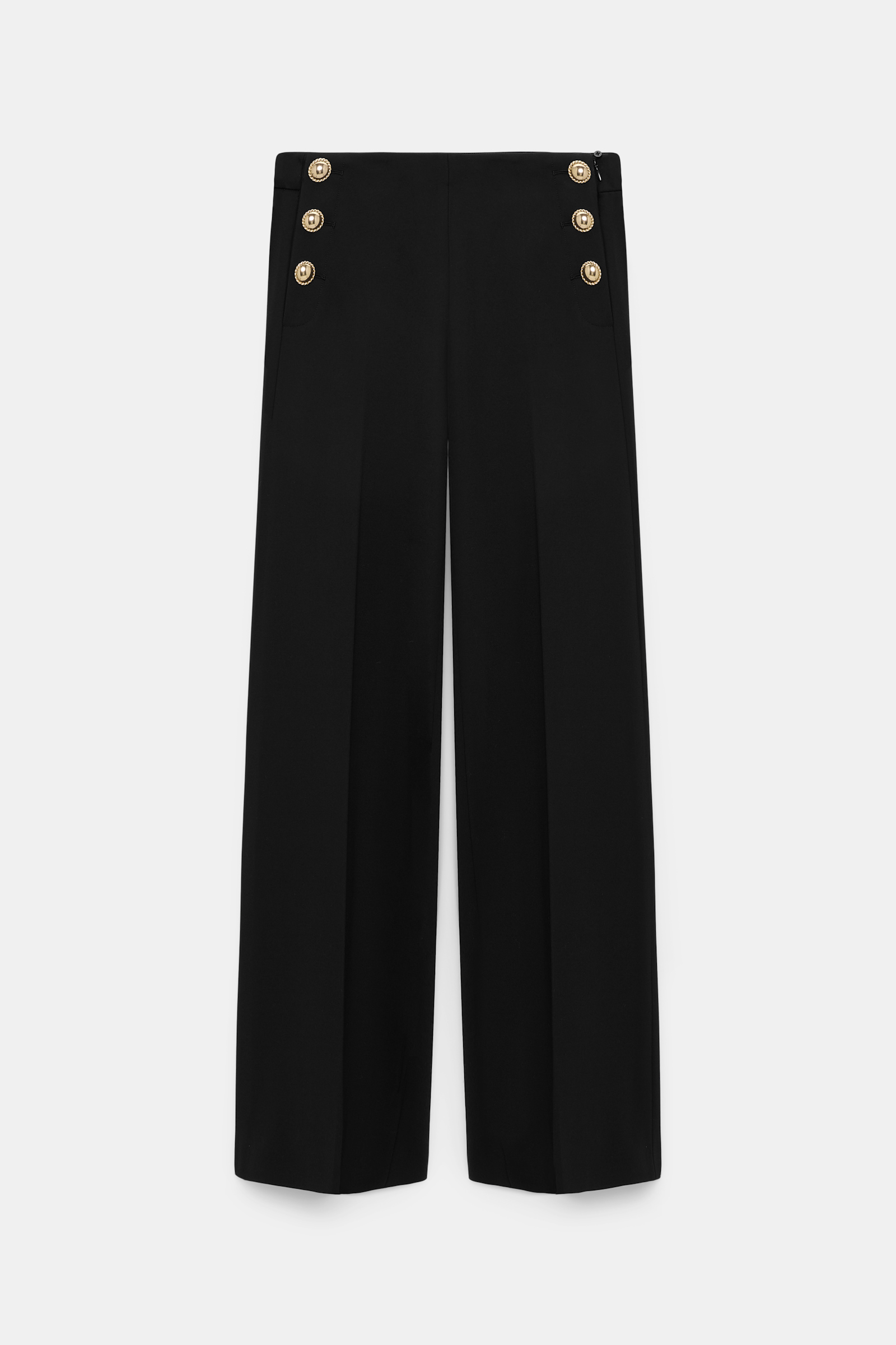 Dorothee Schumacher Hose aus Punto Milano mit goldenen Knöpfen pure black