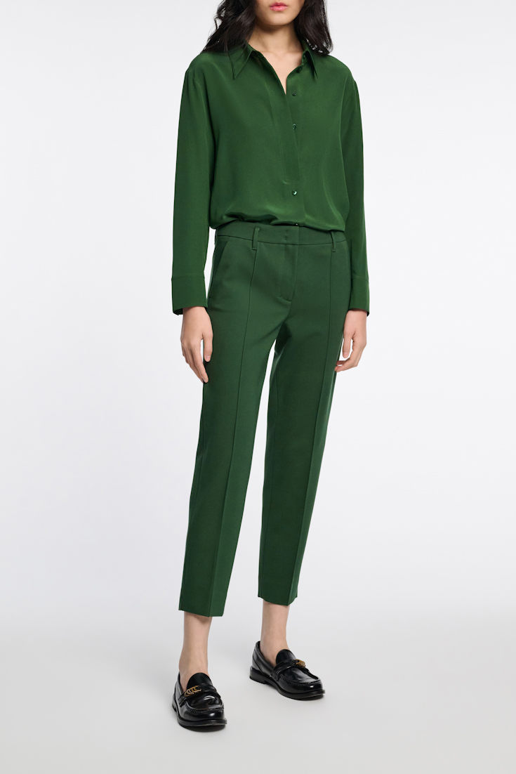 Dorothee Schumacher Zigarettenhose aus Punto Milano gras green